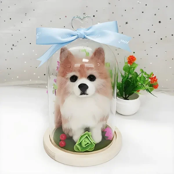 Custom Wool Felt Mini Full Body Pet Figurine with Display Doom - Image 4